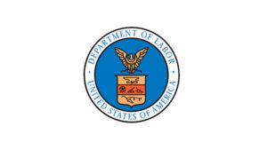 The Department of Labor of the united States of America logo.